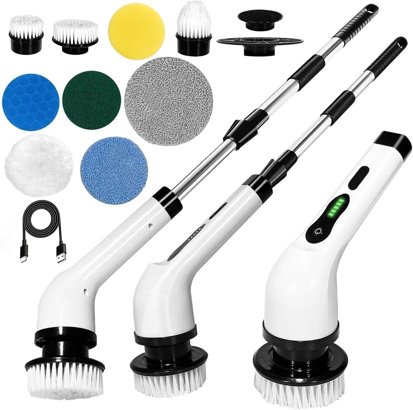 Electric Spin Scrubber – Cordless Rechargeable Cleaning Brush with 7 Brush Heads