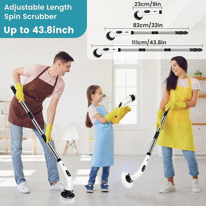 Electric Spin Scrubber – Cordless Rechargeable Cleaning Brush with 7 Brush Heads